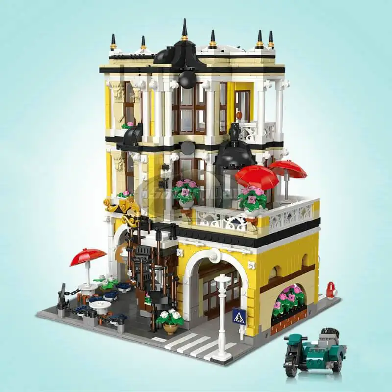 Teahouse Building Blocks modello MOC 89124 Bricks Tea Shop Modular Street View Scene Set città Creative Toy Set regalo per bambini