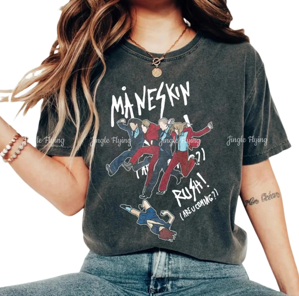 Maneskin Rush-Camiseta de banda de Rock para hombre y mujer, camisa de gira, regalo Unisex, Color cómodo, 2024