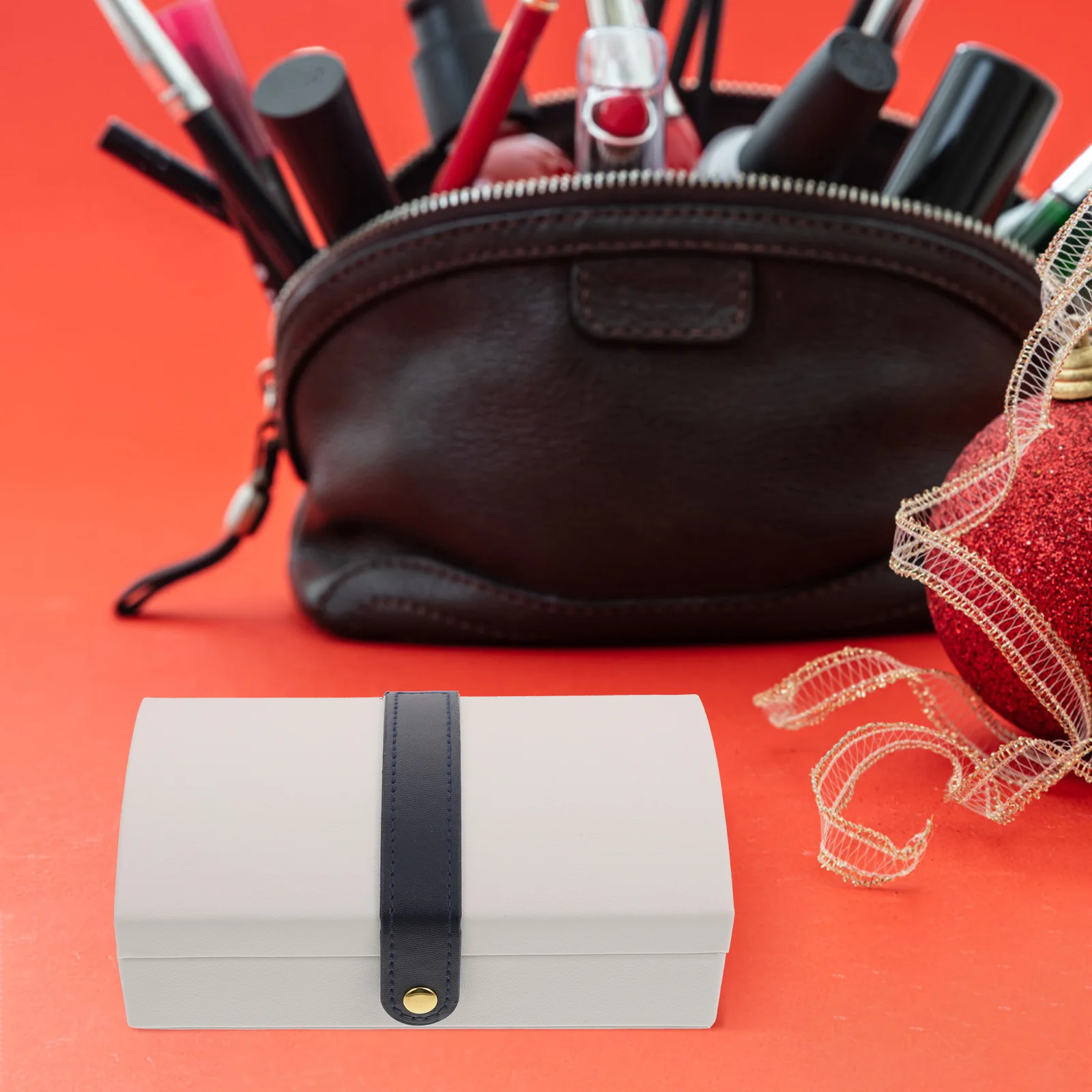 

1Pcs Elegant Jewelry Box Double-Layer Storage Organizer for Necklaces Rings Earrings Desktop Dressing Table Holder