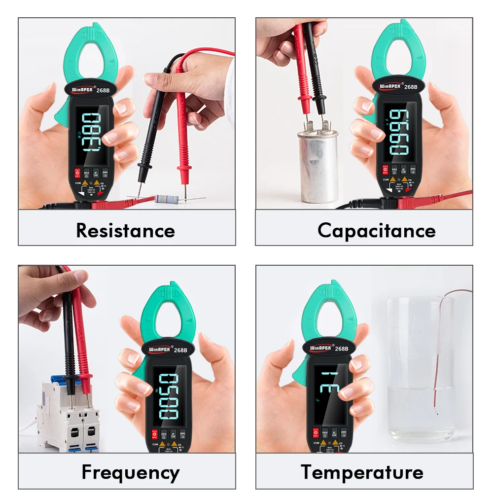 WINAPEX DC AC 0,1 mA Hochpräzises Zangenmessgerät True RMS Digitalmultimeter mit Stromleckerkennung von Haushaltsgeräten – Detail 16