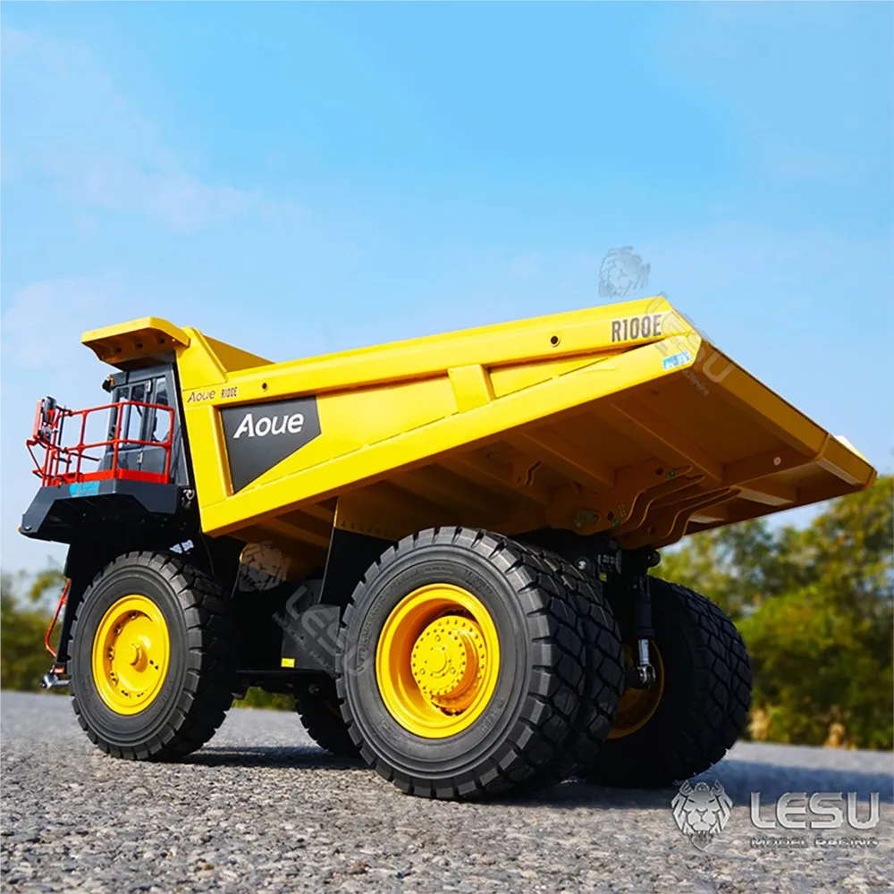 LESU 1/16 Metal Hydraulic Mining Car Aoue R100E RC Mine Truck Outdoor Toy For Adults Dumper Bogie Model KIT RTR Version DIY Gift
