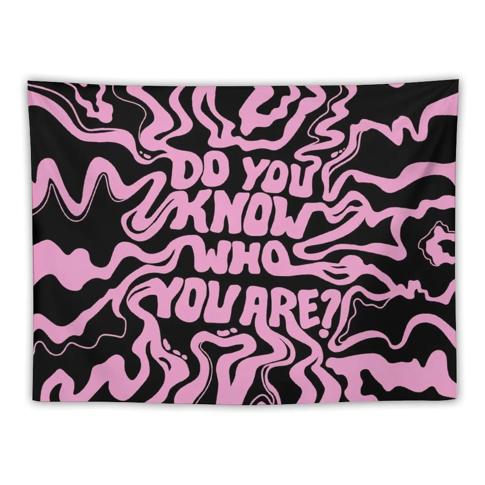 Do You Know Who You Are - Pink & Black Tapestry Anime Decor Room Design Tapete For The Wall Tapestry