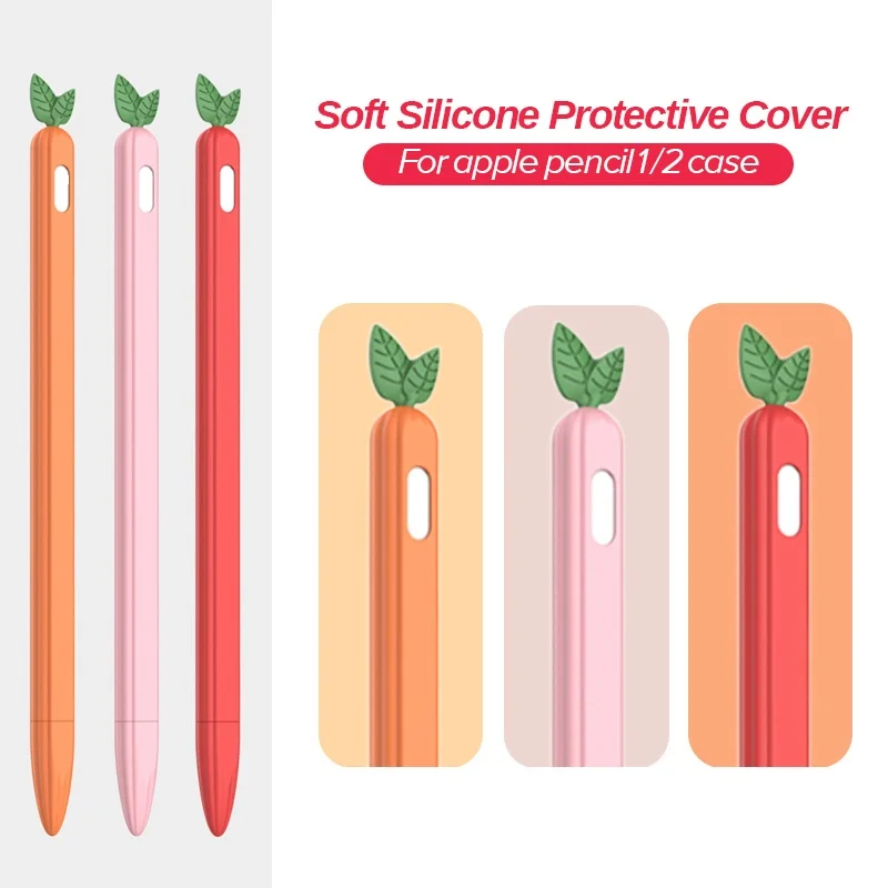 

Cute Vegetable Soft Silicone Case Smart Touch Pen Protective Sleeve Skin Cover Pen Case For Apple Pencil 1st 2nd Gen Accessories