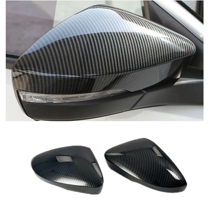 

For VW T-Roc 2018-2024 Carbon Fiber Car Rear View Mirror Cover Trim Side Mirror Cap Accessories