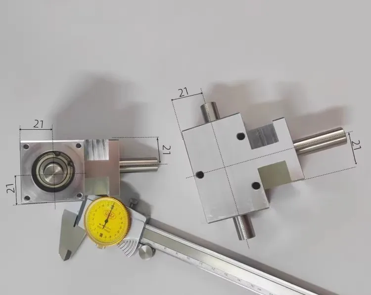 Angle gear 1:1 helical bevel gear shaft 12mm codirectional double output shaft 90 degree differential gearbox