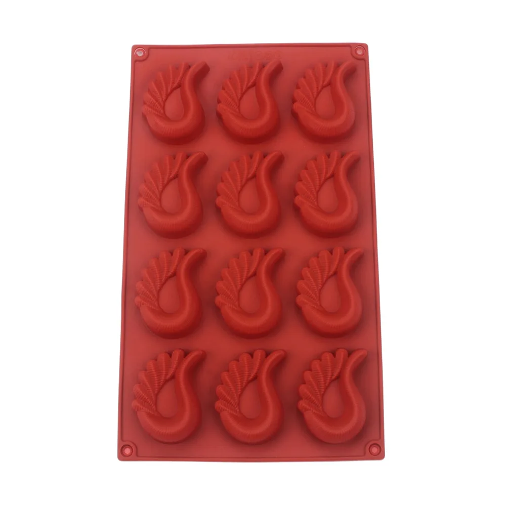 

Silicone Chocolate Mold 12 Hole Creative Swan Shape Cake Mold Food Grade Silicone Candy Pudding Jelly Biscuit Cookie Baking Tool