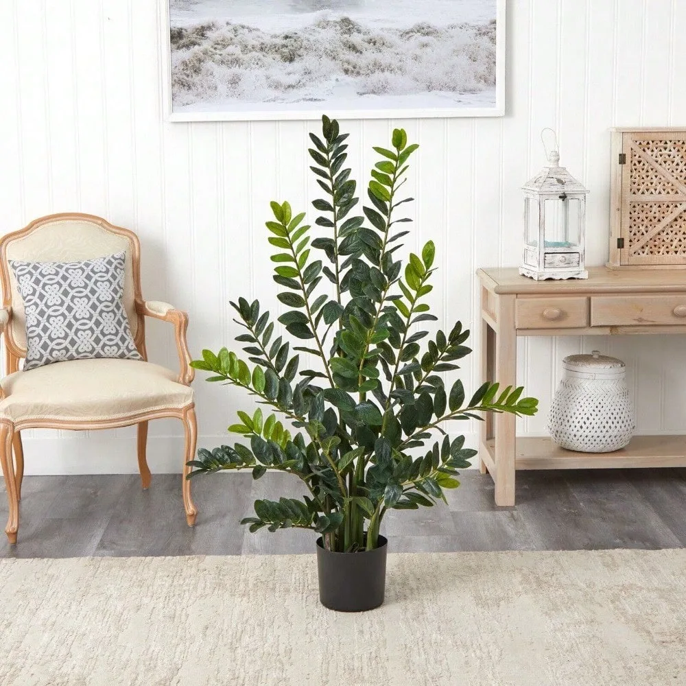 Zamioculcas 인공 식물, 홈 오피스 장식, 4 인치