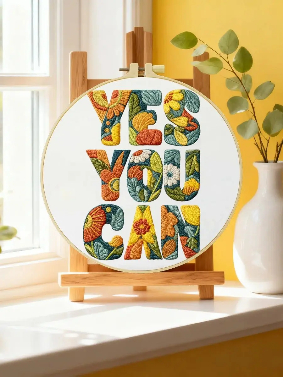 1 Stück 20X20CM/15X15CM 7,87/6,3 Zoll Stickerei-Starter-Kit DIY-Kit Stickerei-Set Handarbeiten Heimdekoration – Detail 6
