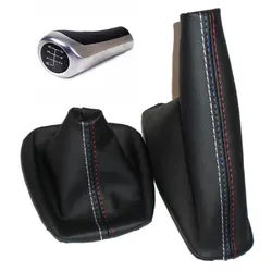 5 6 Speed Manual MT Gear Shift Knob With Real Leather Handbrake Gaiter Shift Boot For BMW 3 Series E36 E46 M3