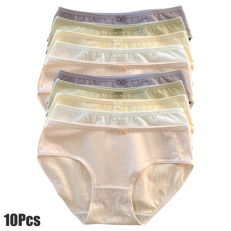 

10 шт. женское нижнее белье, хлопковые сексуальные студенческие эластичные женские трусики, мягкие милые трусы, женское нижнее белье высокого качества