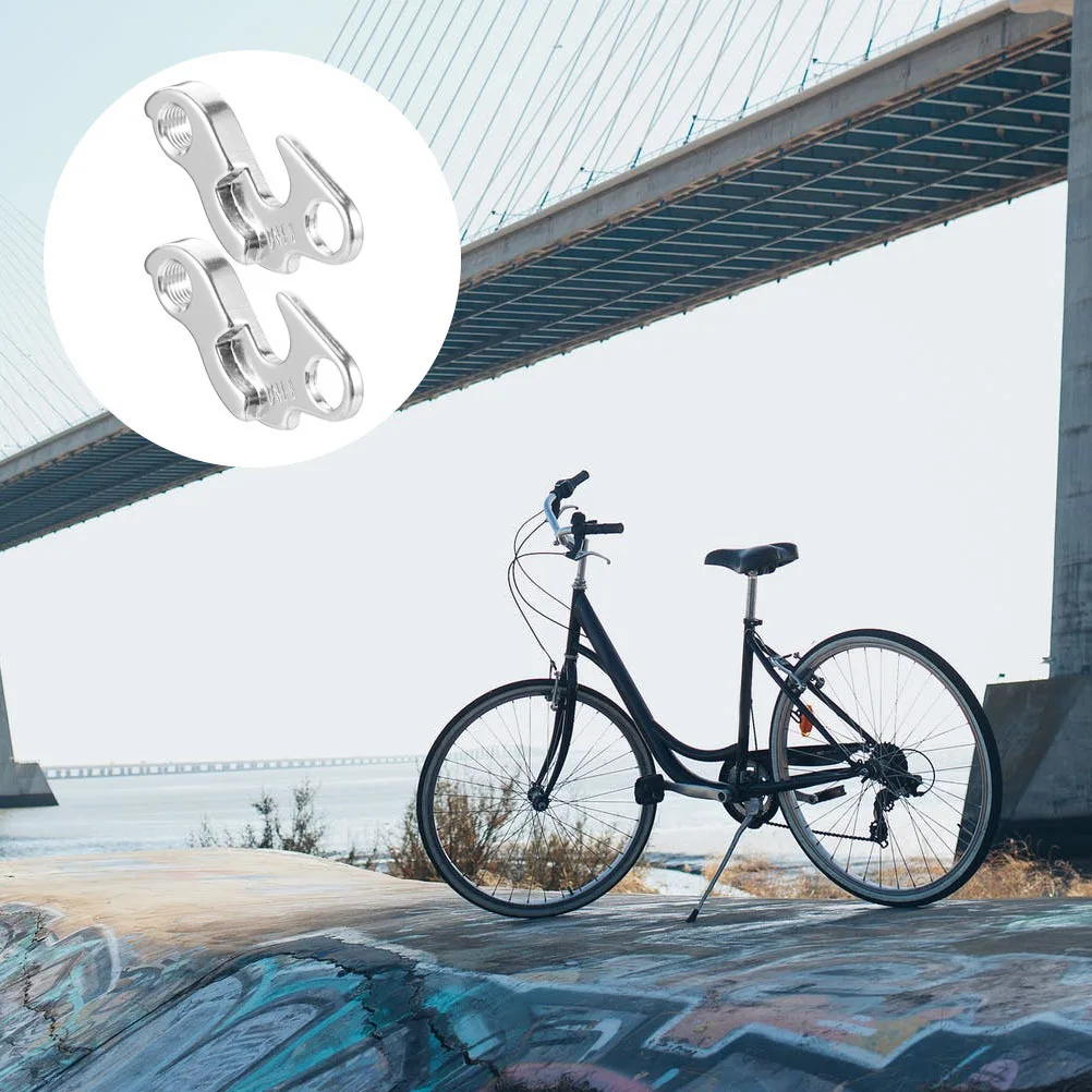 

2 pcs Alloy Rear Derailleur Hanger Bike Frame Tail Hook Extender Durable Replacement For Mountain Bicycle Protection Smooth