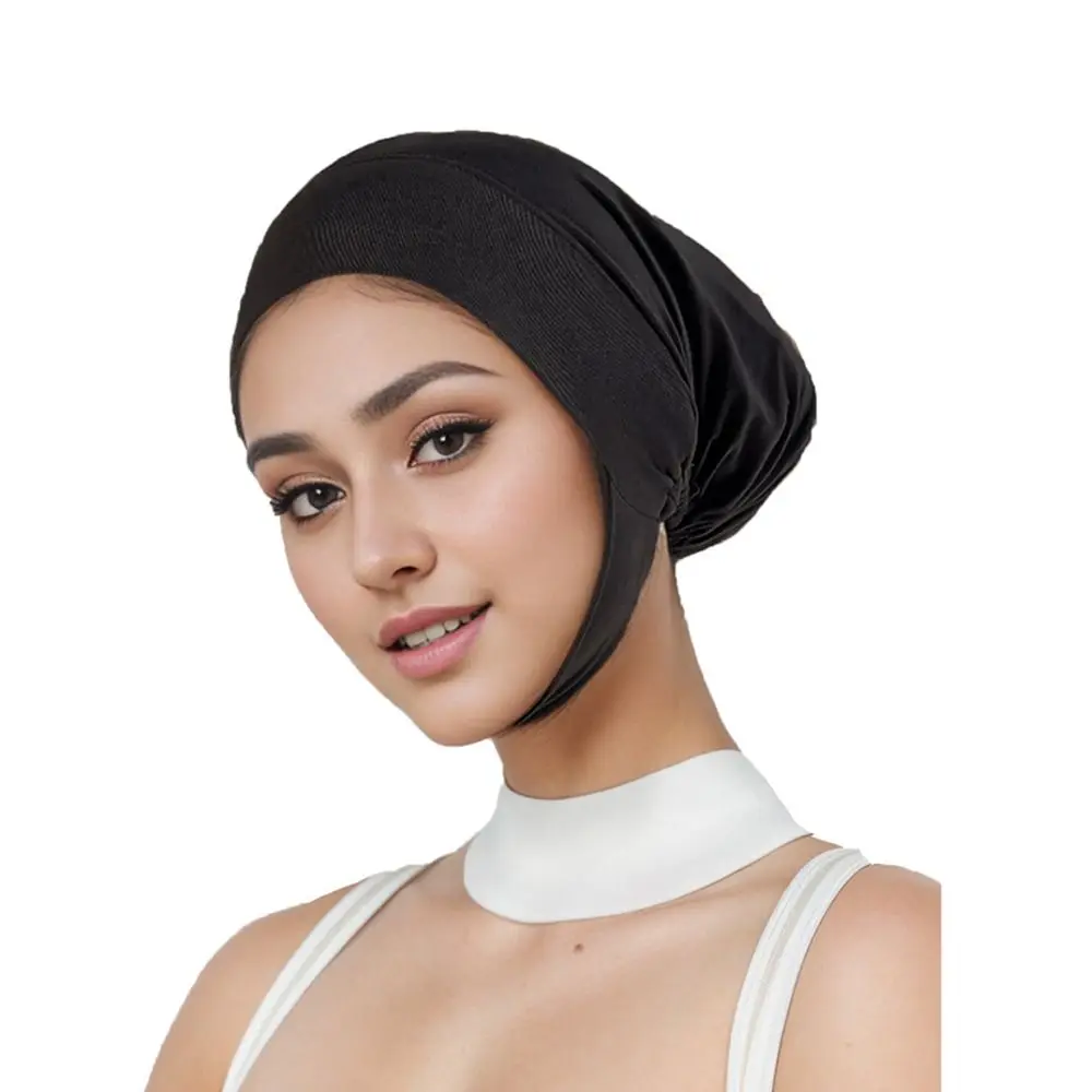 

New Elastic Instant Hijab Tube Jersey Cotton Ear Hole Inner Hijab Plain Ready To Wear Instant Turbans for Women