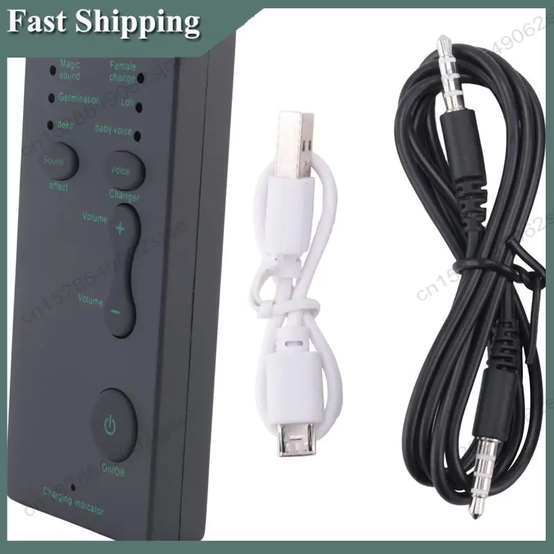 -ABKM Disguiser Phone Microphone Voice Changer Adapter 8 Voice Changeing Modes For PUBG MIC Game
