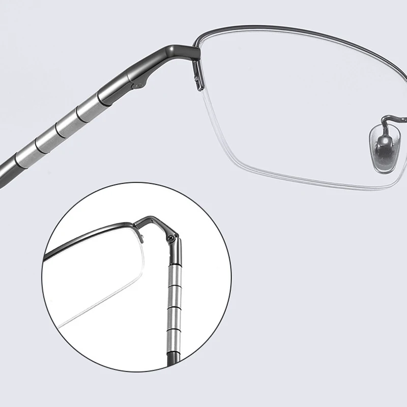 Ultra-Light Pure Titanium Glasses Frame Men Business Casual Eyeglasses Silver Super Light Spectacles Retro Artistry Spectacles