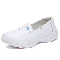 Genuine Thick Soled Nurse White Shoes for Women Soft Soled Lightweight Casual and Breathable Hospital Work Shoes