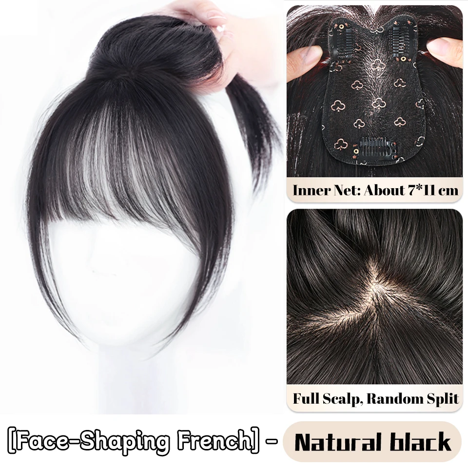 OLACARE Fake Air Bangs Hair Styling Tools Hair Clip-In Extension Synthetic Hair Fake Fringe Natural False Hairpiece Women Clip I