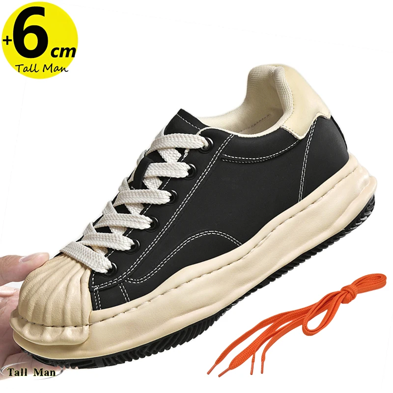 

Men's Height Increasing Insoles Oxford Shoes Chunky Booster 6CM Casual Lace-Up Plus Size 35-44