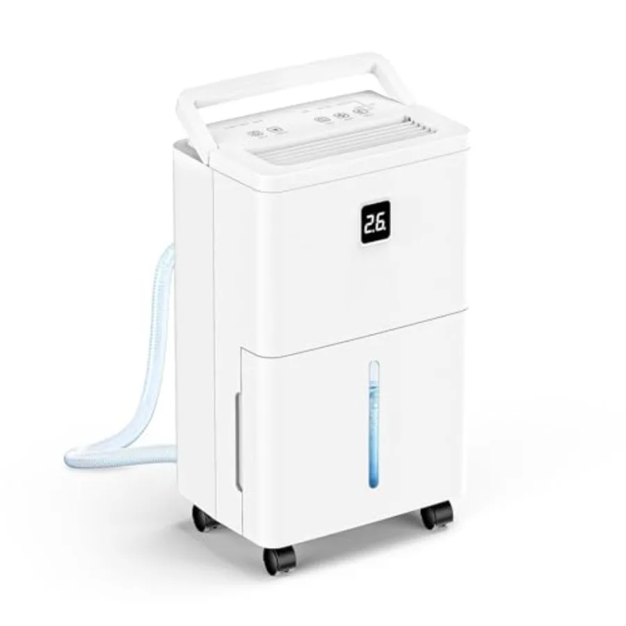 

Осушитель воздуха на 25 пинт для подвала (до 1500 кв. футов), тихий, с дренажным шлангом, контролем влажности и 24-часовым таймером, идеально подходит для спальни