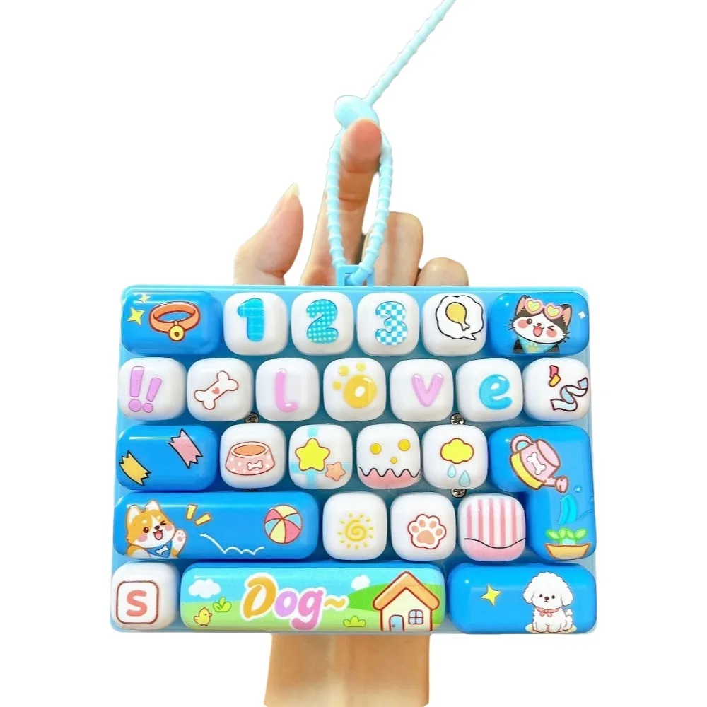26 Key 26 Key Keyboard Keychain Cute Small Gift Mini Keyboard Pendant Cartoon Bag Hanging Ornament Button Fidget Children's Bag