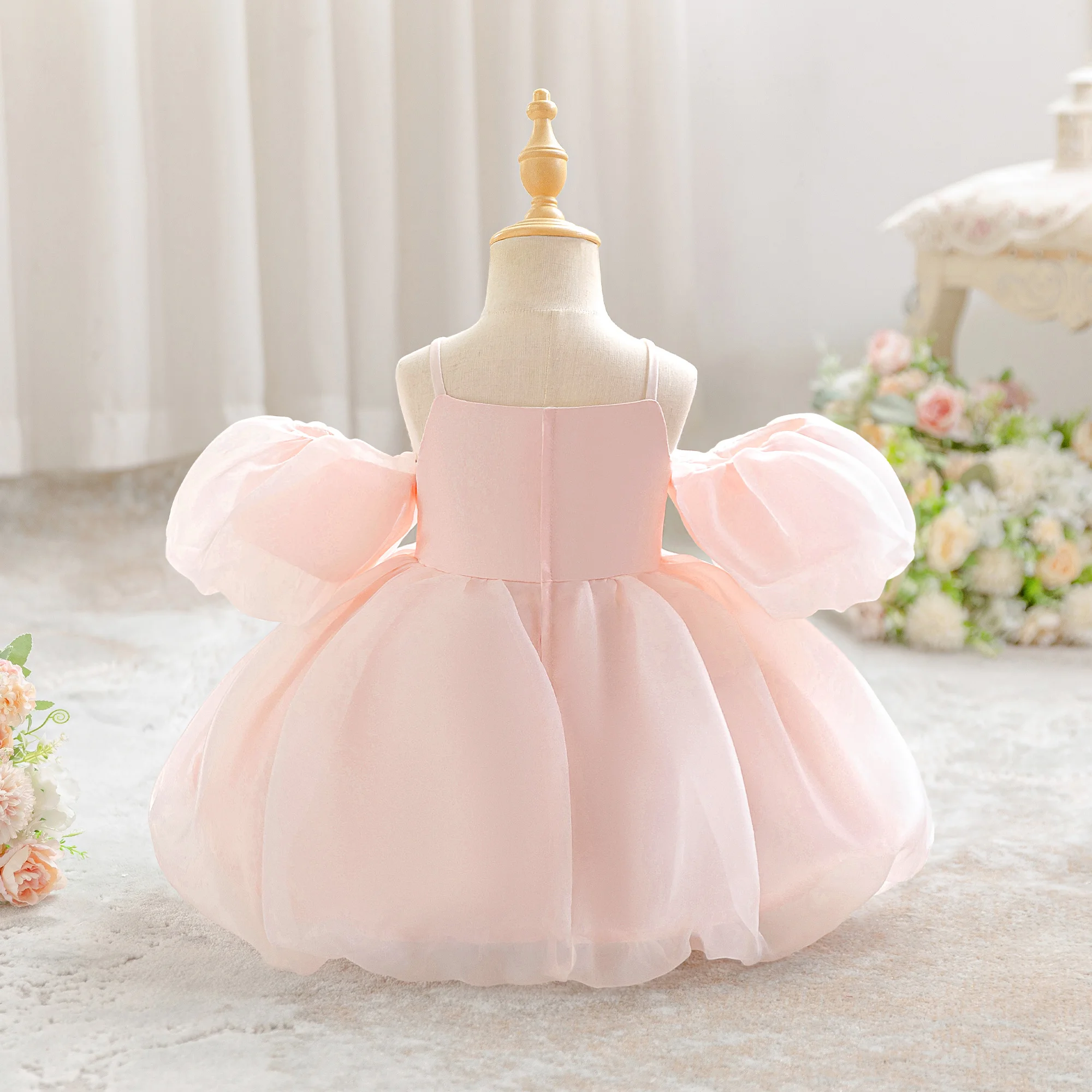 Toddler Sequins Party Baby Girl Dresses Elegant Baptism 1st Birthday Wedding Princess Evening Dress Girls Bridesmaids Prom Gown