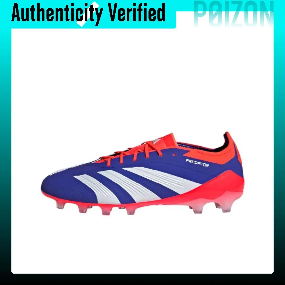 Adidas PREDATOR ELITE Soccer Shoes Unisex Low Top Clear Blue/Cloud White/Sun Red IF6407