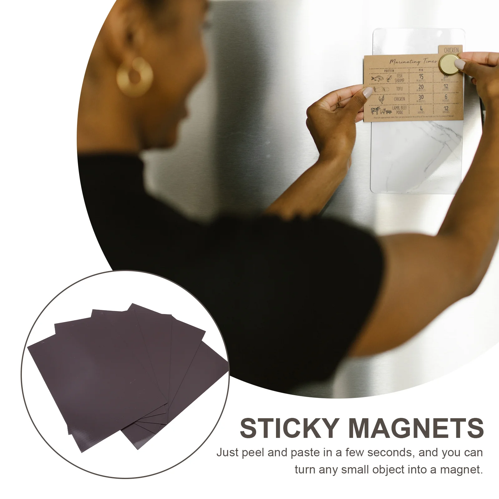 

6Pcs Soft Magnet Sheets Adhesive Sticky Rectangle Magnets DIY Craft Household Magnetic Fridge Patches Sticky Magnets