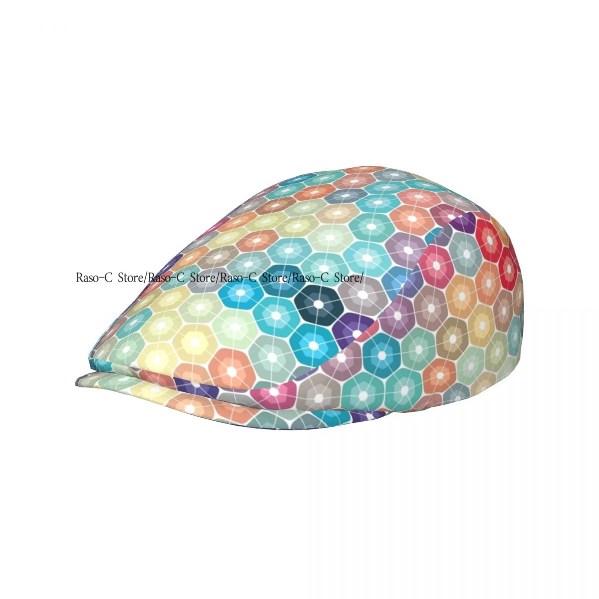 Adult Flat Cap Colorful Mosaic Geometric Abstract Background Unisex Newsboy Ivy Cap Light Thin Forward Beret Outdoor Hat