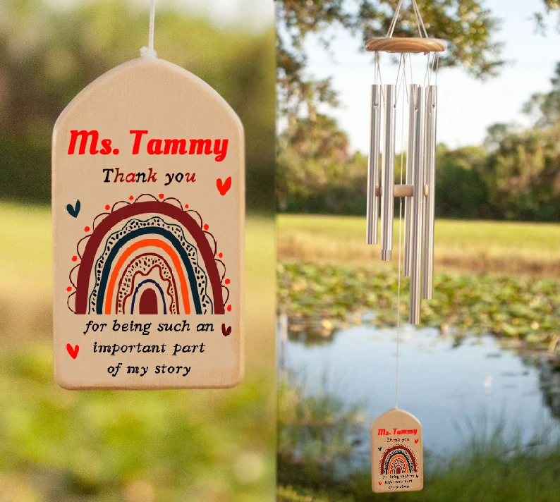 Customized Memorial Wind Chimes Bereavement Funeral Sympathy Gifts for Loss of Loved One Mother Father Deep Tone Outside Garden