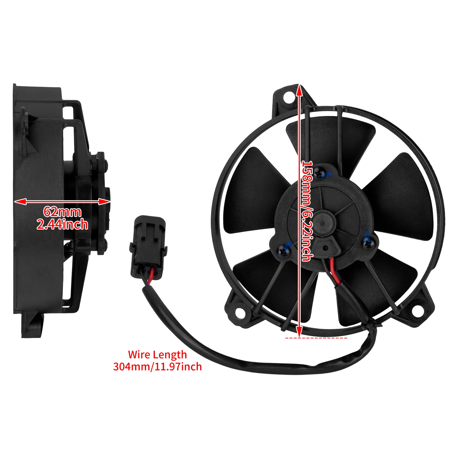

Motorcycle CoolFlow Engine Fan Cooling Radiators Fan Plastic 1PC Black Fit For BMW G450X 2009