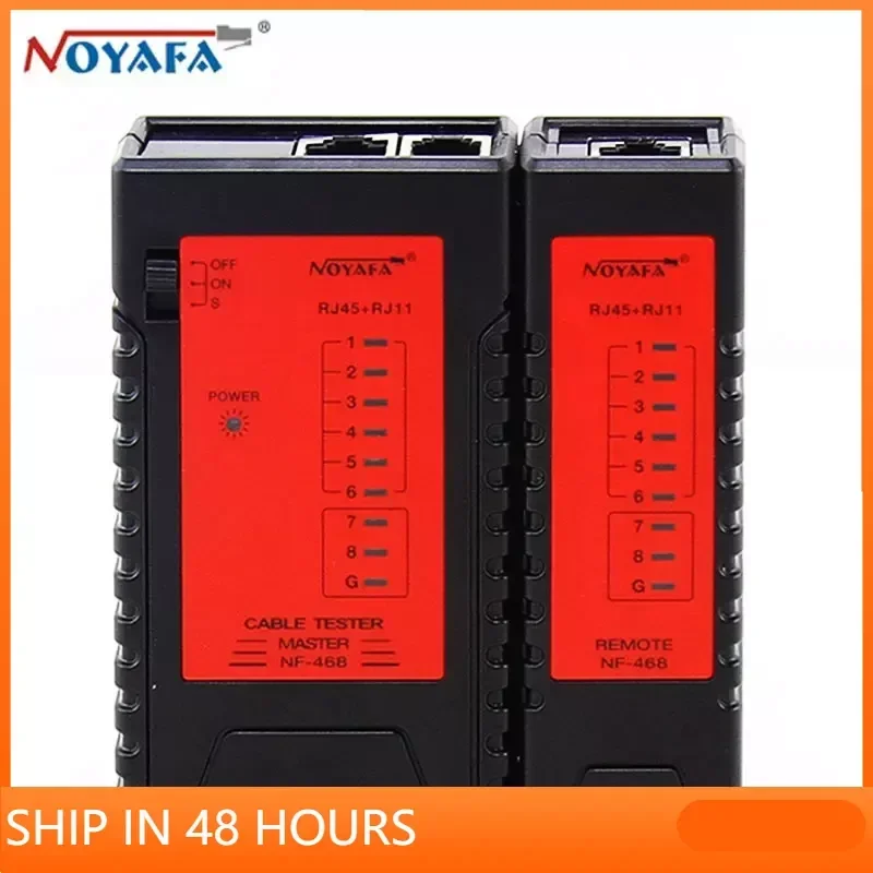 

NOYAFA NF-468 Ethernet Cable Tester RJ45 CAT5E CAT6 LAN Cable Tester Network Test Tools For UTP/STP Line RJ11 RJ12 Wire Check