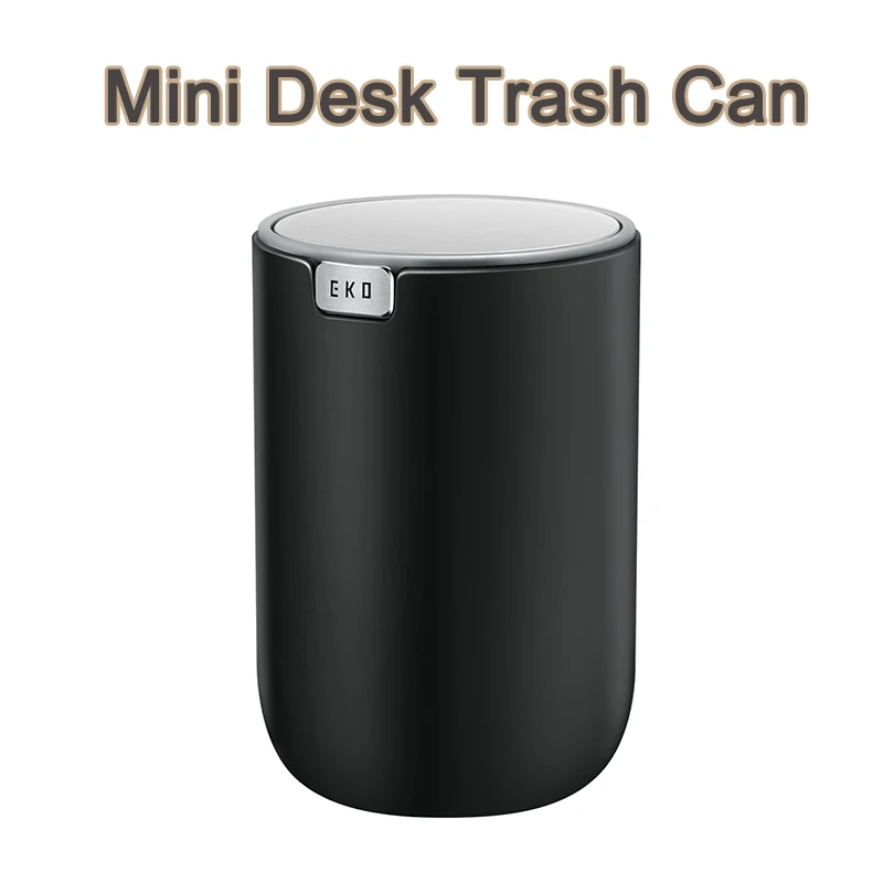 

Настольная мини-корзина для мусора EKO с откидной крышкой, пластиковый контейнер для отходов для дома и офиса, маленький бытовой органайзер