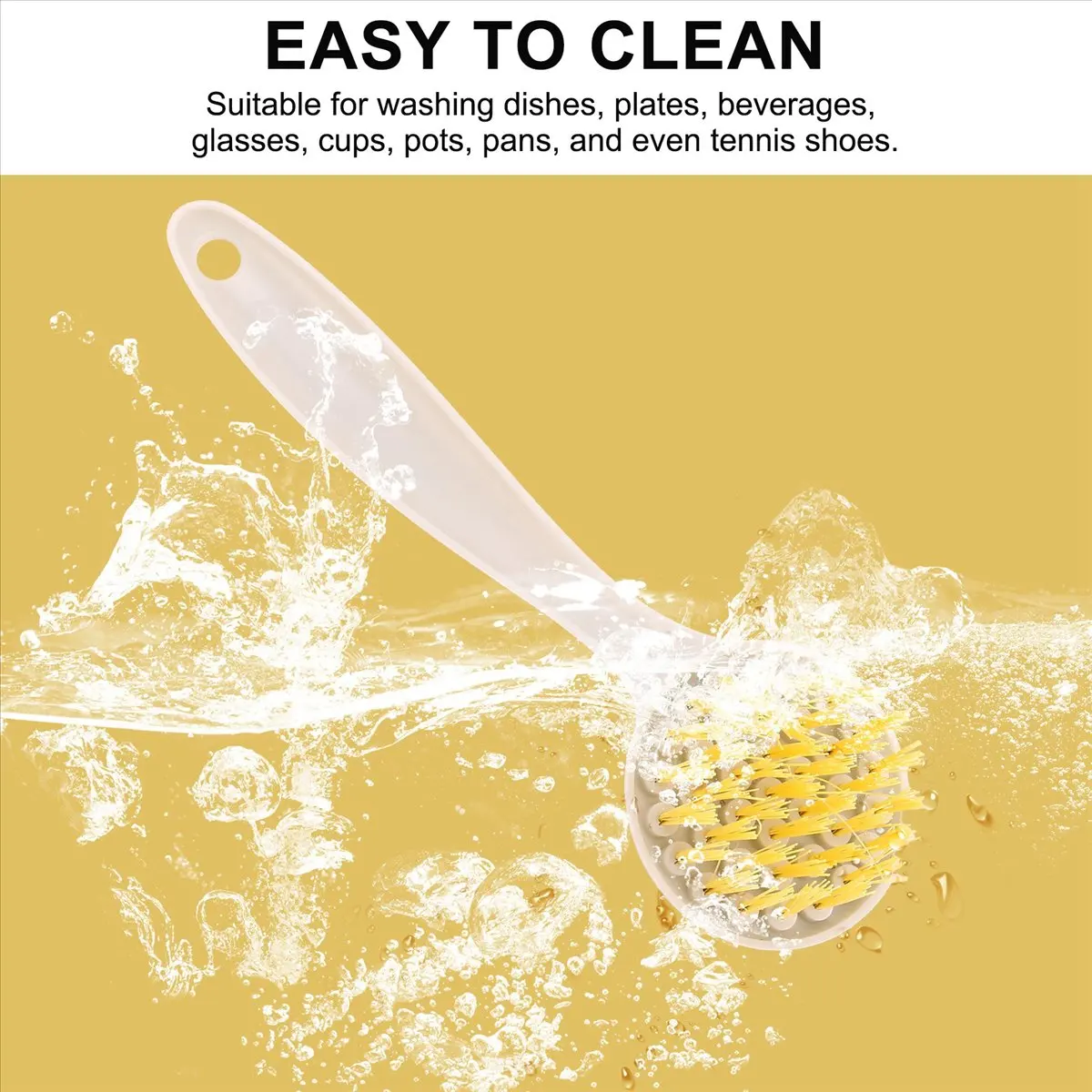 【Long Handle Cleaning Brushes】 Kitchen Cleaning Brushes Long Handle Wash Pot Dish Washing Brush Can Be Hanging Sink Stove Cleani