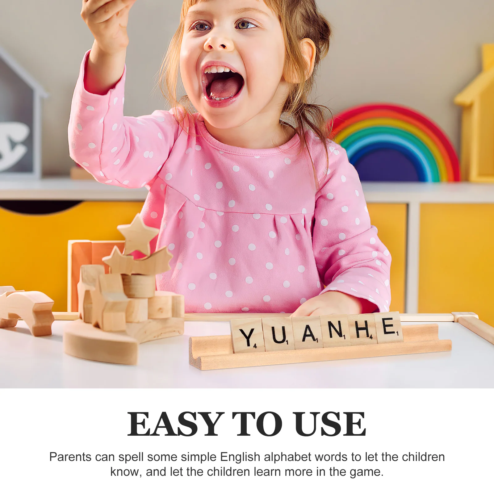 

10pcs 19Cm Wooden English Letters Base Premium Wood Alphabet Base Eco-Friendly Kids Wooden Blocks Creative