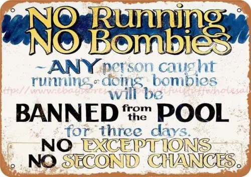 No Running No Bombies metal tin sign buy art prints online