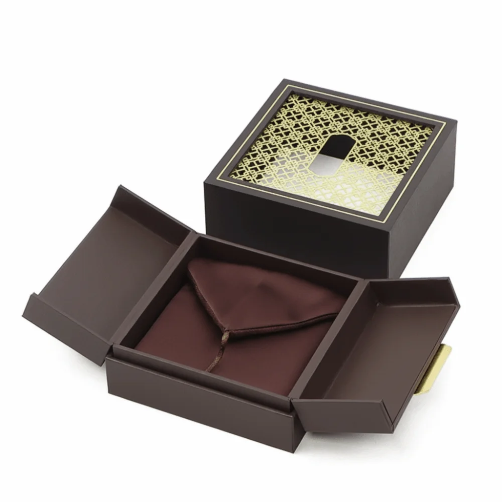 Durable Double Open Inheritance Jewelry Box Hollow Out Traditional Gold Jewelry Box Bracelet Storage Case Gift Packaging