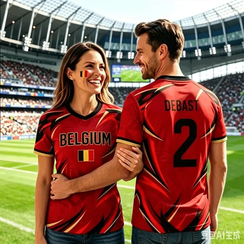 2026 Red Flame Pattern Soccer Jersey 10 Back Print Matching Couple Shirts Breathable Quick Dry for Sports & Daily Casual Wear