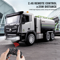 Huina 1316 2.4G 1/18 Alloy RC Car 9CH Urban Dust Removal Vehicles With Spray Remote Control Truck Spray Sanitation City Toys