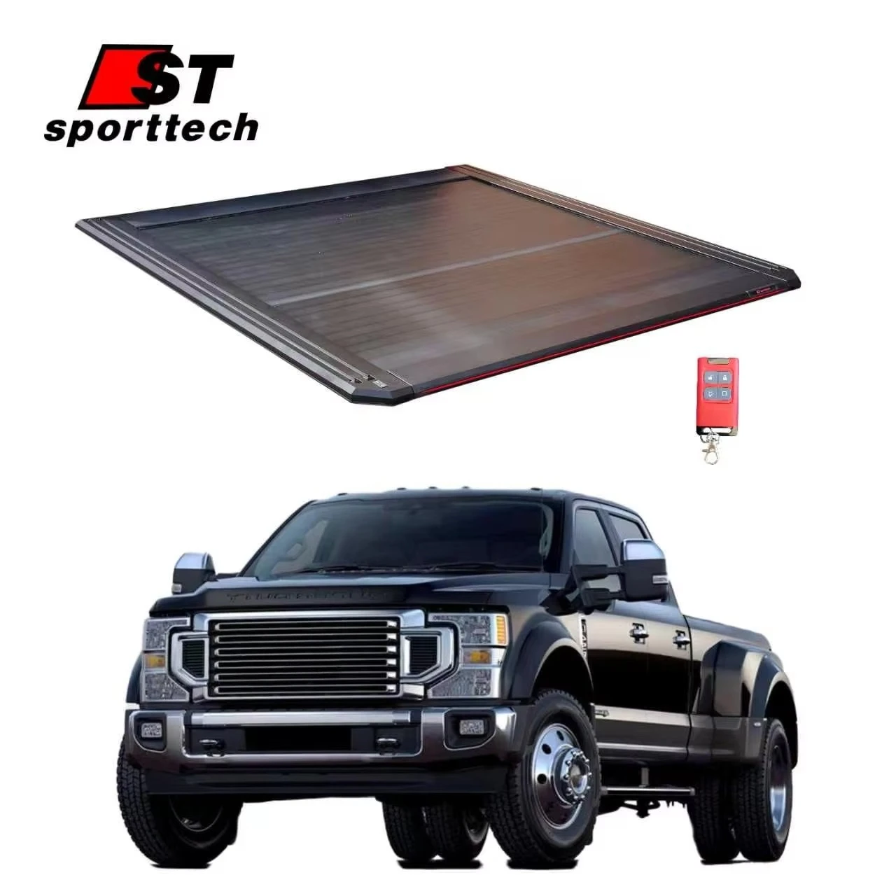 Aluminium Electric Retractable Truck Roller Lid Cargo Cover Accessories  Pickup Bed Tonneau Cover for Ford F250