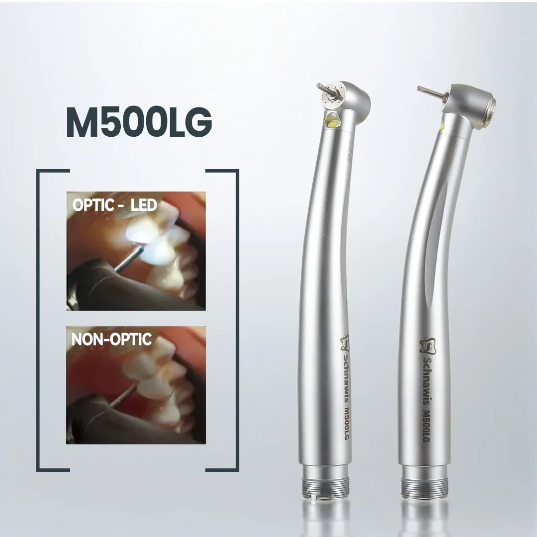 Push Button Dental High Speed Handpiece with LED Light for NSK DynaLED M500LG Turbine Handpieces 4 Water Spray Ceramic Bearings