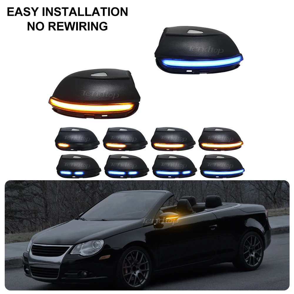 2pcs For VW Passat B7 CC Scirocco Jetta MK6 EOS Side Wing Rearview Mirror Indicator Blinker Repeater Dynamic Turn Signal Light