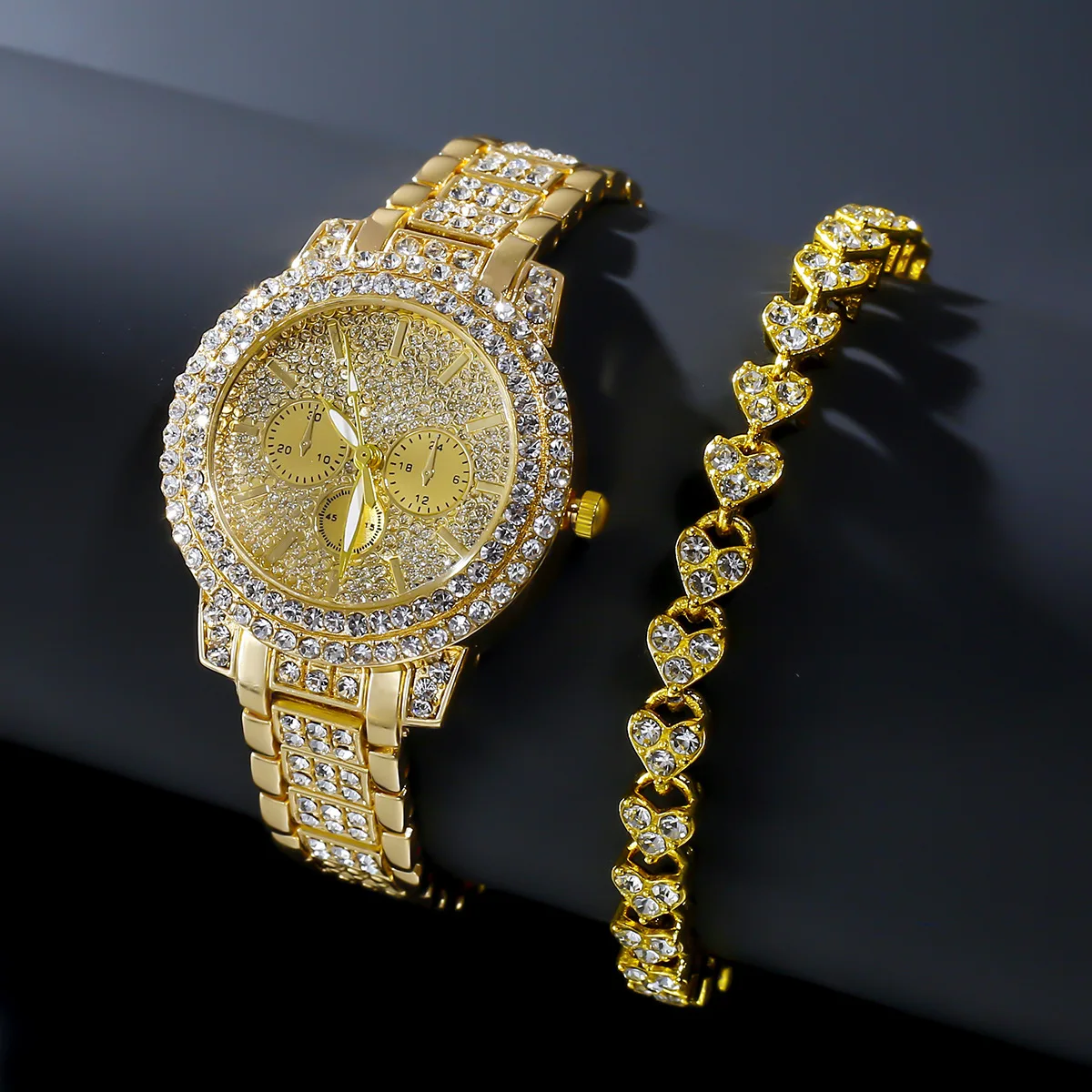 6-pack dameshorloges luxe elegante legering horloges dames kristal horloge cadeau quartz horloge legering strass armband Montre