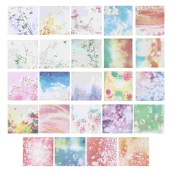 100 Sheets Shape Paper Foldings Double Sided Sheet Creative Origami for DIY Crafts Projects Flower+Floral