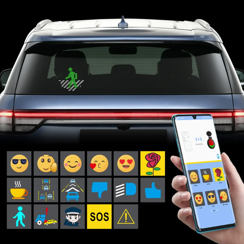 New Car Accessories AI Intelligent Interactive Driving Safety Companion Apple Android Universal Car LED Expression Pack