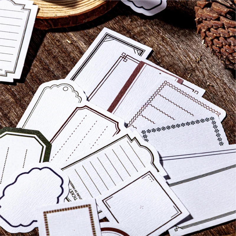 1pack/30pcs Retro Basic Border Stickers, Simple Vintage Frames for Journal Layout Decoration