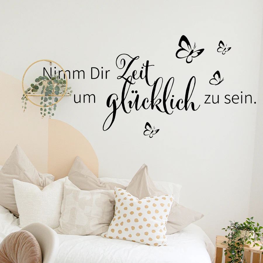 1 stücke Abnehmbare PVC Deutsch Ermutigen Zitate Wand Aufkleber Hause Dekoration Wohnzimmer Selbst-klebe Wand Aufkleber Schlafzimmer