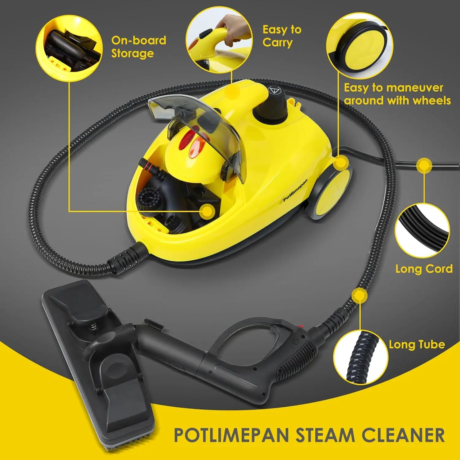 Deep Cleaner with Attachments,Portable Cleaner,Upholstery Cleaner,Steam Cleaner for Home,Tile and Grout