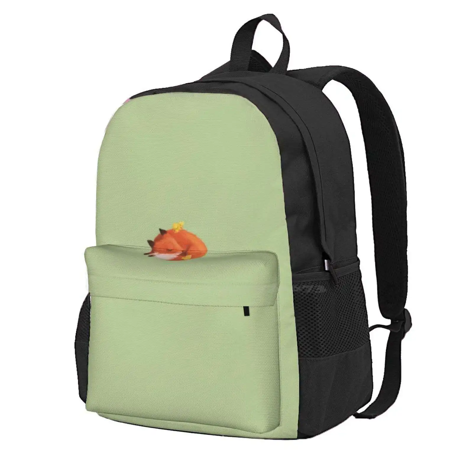 Sleeping Fox With Duck Chicks Cottagecore Wildlife Hot Sale Schoolbag Backpack Fashion Bags Wildlife Japanese Cute Kawaii Hand