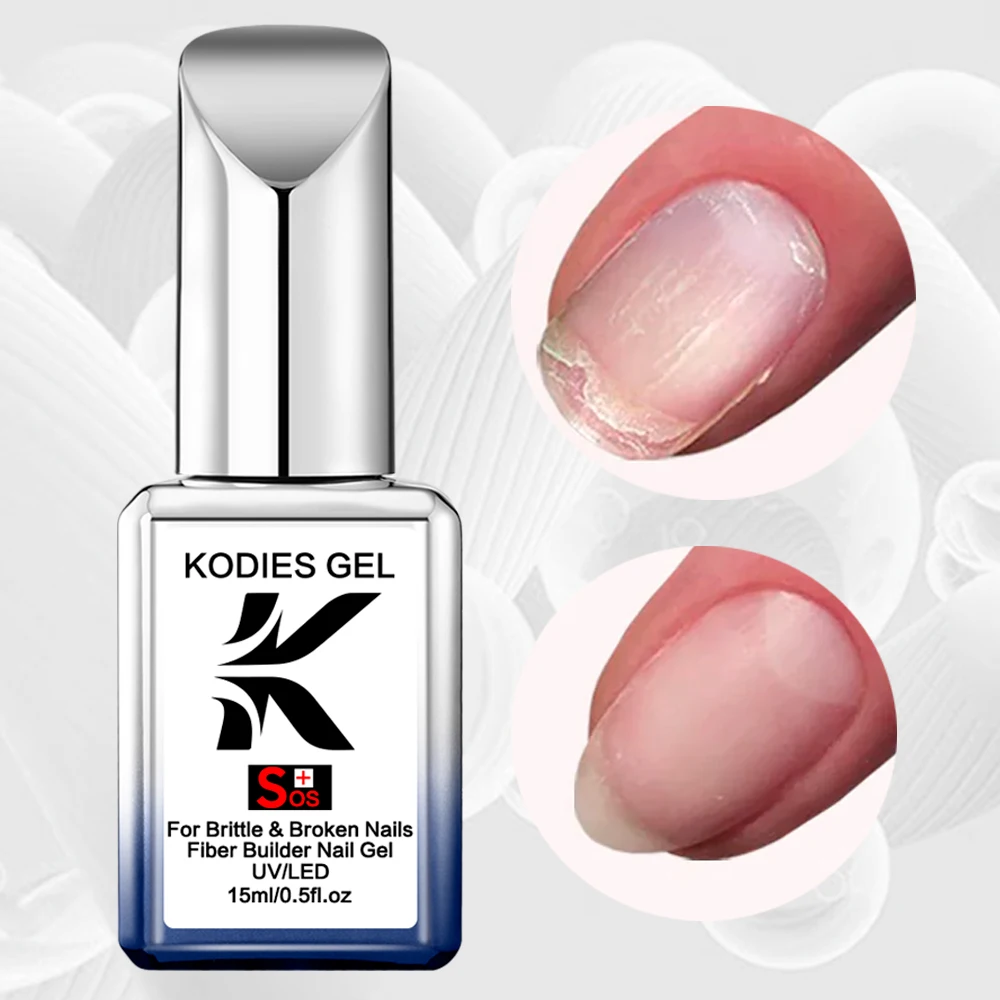 كوديس جل طلاء أظافر جل منشئ من الألياف في زجاجة قاعدة مطاطية بيضاء حليبية شفافة إصلاح البناء الأظافر التالفة
