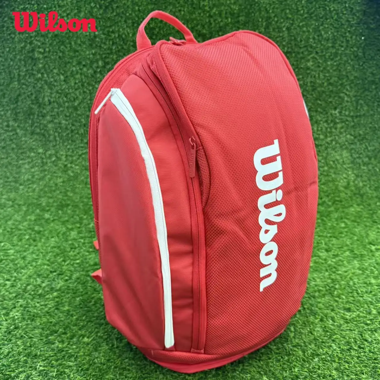 Wilson New 2025 Super Tour Red Backpack Large Capacity Sports Tennis Racquet Bag with Separate Shoe Compartment WR8036901001