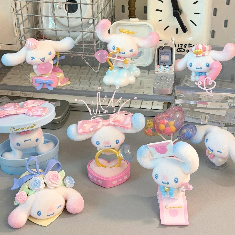 

Cinnamoroll FULL OF LOVE Series Blind Box Kawaii Action Figure Cinnamoroll Anime Figure Flocking Doll Decor Model Toys Girl Gift